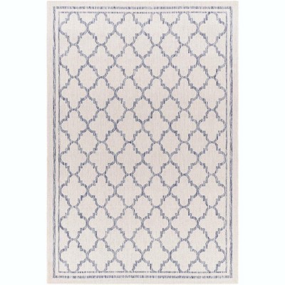 Mark & Day Agenda 5'3"x7' Rectangle Woven Indoor & Outdoor Area Rugs Ivory: Stain-Resistant Trellis Pattern, Polypropylene