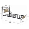 VECELO Metal Platform Bed with Wood Headboard and Footboard - 3 of 4