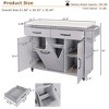 Kitchen Island, with Storage Rack, Drawers, Spice Rack & Towel Rack, for Dining, Kitchen & Barbecue - 2 of 4