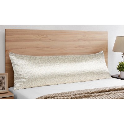 Ivory and Gold Satin Cheetah Print Body Pillow Cover