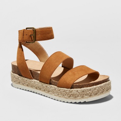 cognac espadrille sandals