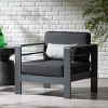 Modern Aluminum Frame Outdoor Accent Chairs with Cushions, Weather-Resistant Lounge Chairs for Patio, Balcony, or Garden-The Pop Home - 3 of 4