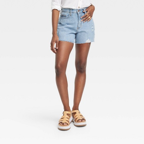 Women's Mid-rise Boyfriend Jean Shorts - Universal Thread™ Light Wash 00 :  Target