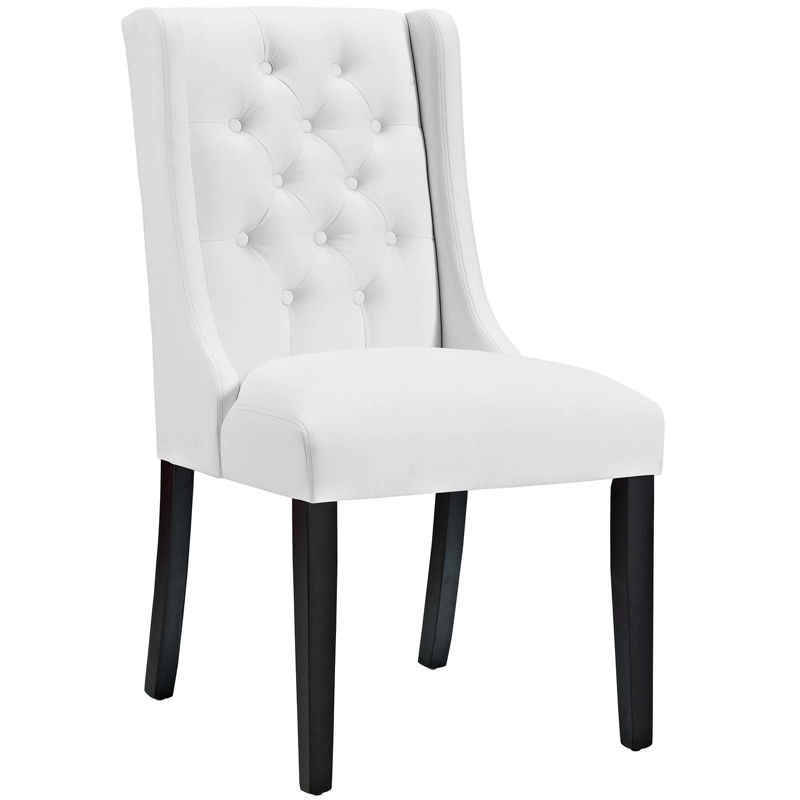 Baronet Tufted Vinyl Vegan Leather Dining Chair White - Modway, 4 of 7