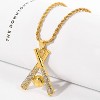 Gold Baseball Necklaces for Men Baseball Bat Cross Necklace Baseball Chain Pendant for Men Women Sports Hiphop Necklace Sport Lovers Jewelry Gifts - 4 of 4