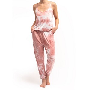 Hello Mello Womens Dyes The Limit Tie Dye Lounge Jumpsuit - 1 of 4