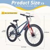 Aukfa 24" Fat Tire Mountain Bike for Kids 10+ - 7-Speed, Dual Disc Brakes, Steel Frame, All-Terrain Bike for Snow, Sand and Trails - 3 of 4