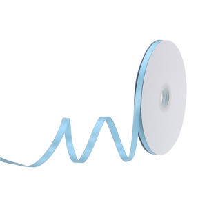 Unique Bargains Polyester Soft Decorative Cake Box Gift Wrapping Ribbon 3/8" x 50 Yard Light Blue - 1 of 4