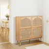 KTMBDW Rattan Shoe Cabinet with 4 Flip Drawers, Narrow Hidden Shoe Storage Cabinet, Freestanding Shoe Rack Organizer for Entryway, Hallway,Living Room - 2 of 4