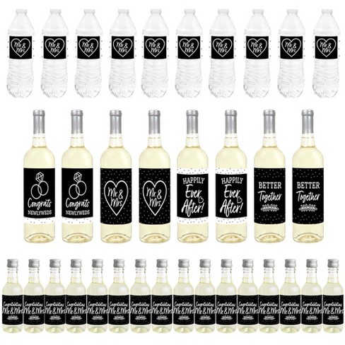 Big Dot Of Happiness Mr. And Mrs. - Black And White Wedding Or Bridal Shower  Decorations - Beverage Bar Kit - 34 Pieces : Target