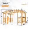 HAPPATIO 10' x 14' Outdoor Pergola, Wooden Pergola with Bar Counter - 2 of 4