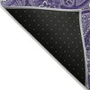 Purple Lavender And Silver Paisley Washable Indoor Outdoor Area Rug - 4 of 4