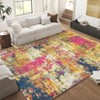 Modern Abstract Rug Washable Rug Living Room Rug Soft Colorful Rug Non Slip Low Pile Indoor Floor Carpet - 2 of 4