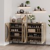 ZHUTA Shoe Cabinet, Wooden Shoe Storage Cabinet, 5-TIERS Freestanding Shoe Rack with Breathable Rattan Doors, Modern Shoe Organizer Storage - 2 of 4
