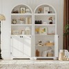 72" Tall Arched Pantry Cabinet with Doors, 5-Tier Kitchen Pantry Cabinet with Adjustable Shelf & Gold Handles, Wood Storage Cabinet for Dining Room - 4 of 4