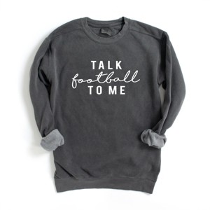 Simply Sage Market Talk Football To Me Garment Dyed Sweatshirt - 1 of 4