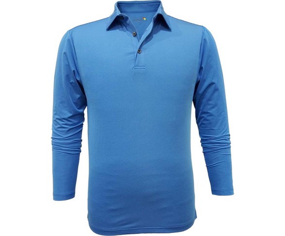 Men's Arnold Palmer Saddlebrook Long-Sleeve Polo Blue/White Heather Xx-Large