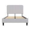 Merrick Lane Platform Bed with Headboard - Upholstered Frame - 14 Wooden Slats - No Box Spring Required - 4 of 4