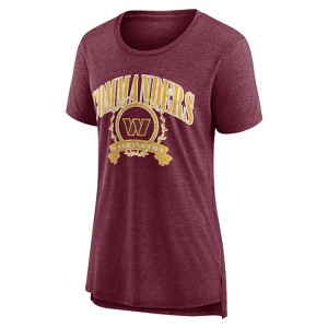 NFL Washington Commanders Women's Heather Short Sleeve Tri-Blend T-Shirt - 1 of 3