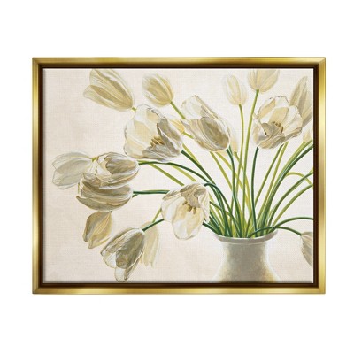 Stupell Industries Tranquil White Tulip Bouquet in Country Vase
