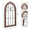 Kate & Laurel All Things Decor 19"x36" Rennell Window Pane Arch Wall Decor Dark Brown - 2 of 4