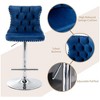QingMoon Swivel Bar Stools Set of 2, Adjustable Barstools, Velvet Tufted Counter Height Chairs with Nailhead Trim for Kitchen Island, Home Pub - 3 of 4