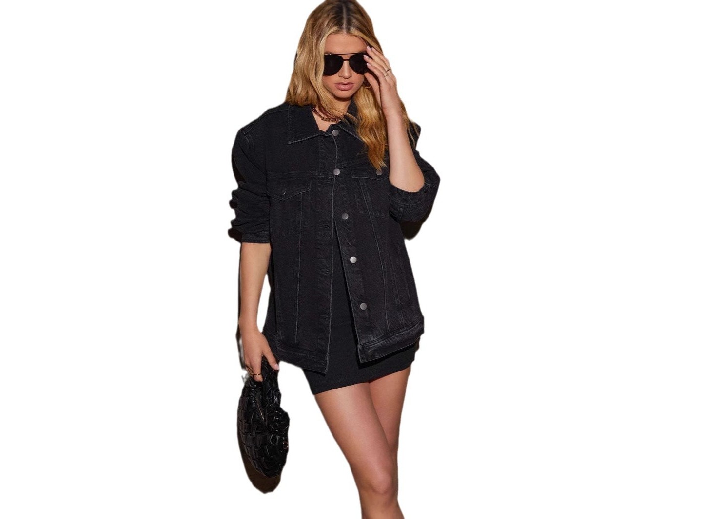 Женская куртка YesFashion Women Loose Fit Long Sleeve Casual Denim Jacket Outerwear, цвет: Джинсовый — фото 1