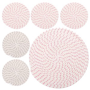 Unique Bargains House Indoor Gardening Plant Mat 7 Inch 12 Inch White & Plum Red White & Dark Gray 6 Pcs - 1 of 4