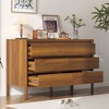 FUFU&GAGA Mid - Century Modern 6 - Drawer Wooden Dresser Storage Cabinet - Brown Finish, Spacious Storage - 2 of 4