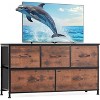 Gulches Wardrobe Storage Cabinet - Brown & Black, Cloth Pull-Out Iron Rack, Model 5 Drawers (2L/3M) - 3 of 3