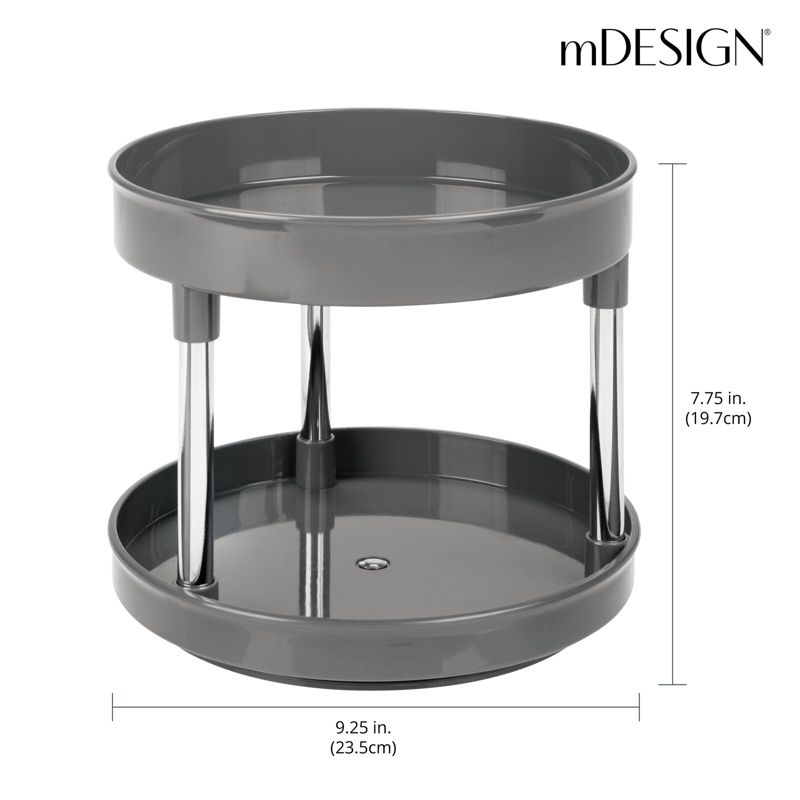 mDesign 2-Tier Lazy Susan for Bathroom Cabinets, 3 of 8