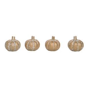 Transpac Resin 3 in. Gold Harvest Pumpkin Placeholders Set of 4 - 1 of 2