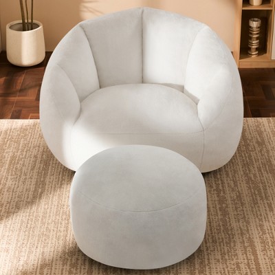 Gericco 47" Giant Bean Bag Chair for Adults - Comfy Plush Shell Soft Accent Chair, Oversized Cozy Lounge Floor Sofa Reading Chair
