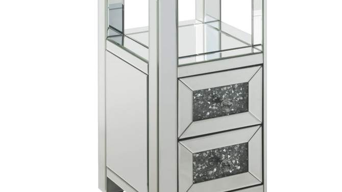 12&#34; Noralie Accent Table Mirrored/Faux Diamonds - Acme Furniture, 2 of 7, play video