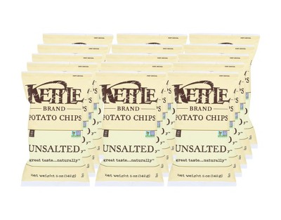 Kettle Brand Unsalted Potato Chips - Case of 15/5 oz