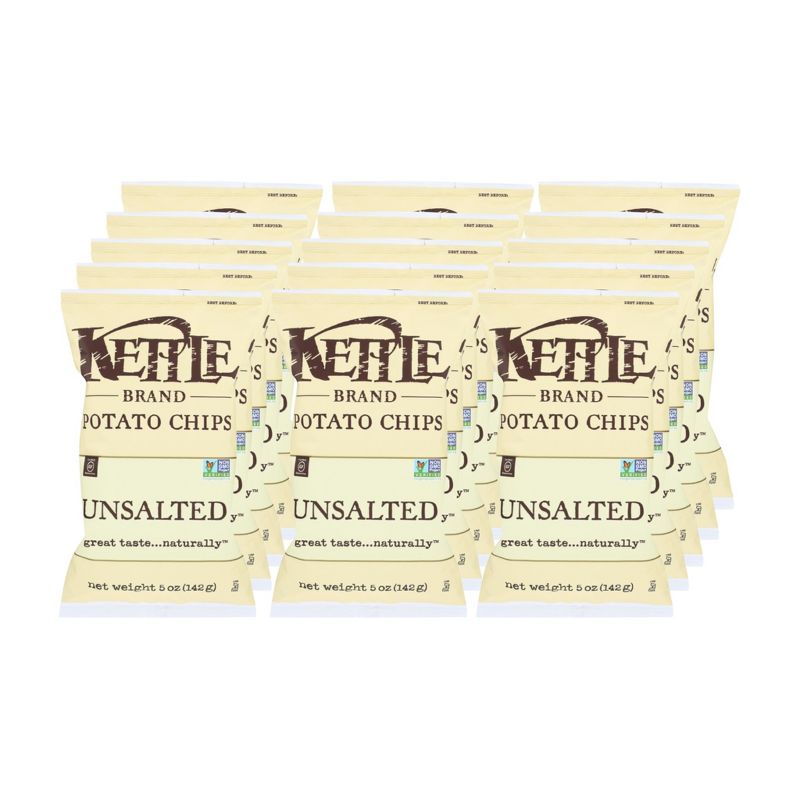 Kettle Brand Unsalted Potato Chips - Case of 15/5 oz, 1 of 6