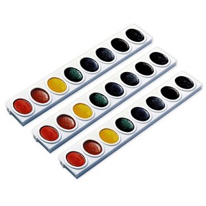 Prang Watercolors, Oval Pan Refill Tray, 8 Colors, 3 Refills Per Pack, 3 Packs - 1 of 1