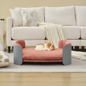 Raised Dog Sofa Bed, Supports 35-80 lbs, Removable Mattress Cover, Machine Washable Fabric, Dog Couch Sofa for Small & Medium Dogs–Cuddlewood - 1 of 4