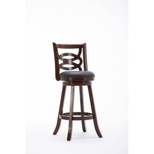 Seina Wood Swivel Barstool Cappuccino - Boraam: 360-Degree Swivel, Faux Leather Upholstery, 43.5" Height - 1 of 4