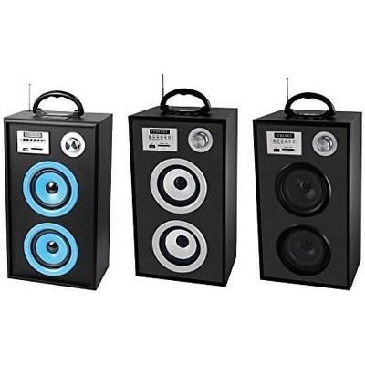 Supersonic SC1300KBL Portable Rechargeable Speaker with Karaoke and FM Radio (Blue)