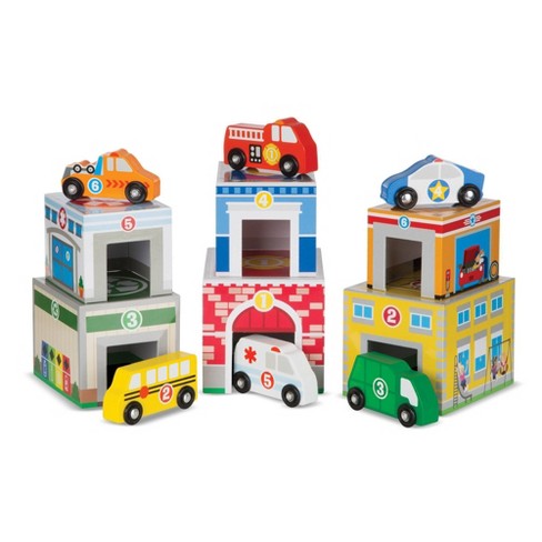 Melissa Doug Nesting Sorting Toys Buildings Vehicles Target