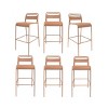 Set Of 6 Outdoor Metal Bar Stools,Height Barstools With Iron Frame,Patio Bistro Armless Stools Set For Backyard Living Room-Coolbibila - 2 of 4