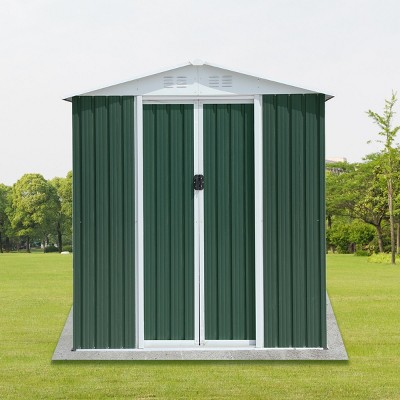 Coolbibila-Storage Sheds With Aluminum Alloy Frame And Sliding Door, Storage Sheds Outdoor With The Pent Garden Shed