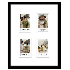 Americanflat Mini Instant Photo Collage Frame with Double White Mat - Display 2.1x3.4" Photos - Black - 1 of 4