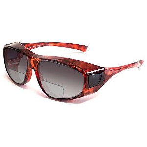 Calabria 7986 Unisex Medium Fitover Bi-Focal Sunglasses in Tortoise Havana Brown/Smoke Grey +3.00 - Frame(Width:140mm/Height:44mm) - 1 of 1