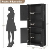 70 in Tall Kitchen Storage Pantry Cabinet with 4 Doors and Adjustable Shelves, Freestanding Cupboard for Dining Room, Bathroom, Laundry Room - 2 of 4
