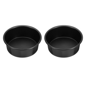 Unique Bargains Aluminum Nonstick Removable Bottom Wedding Birthdays Cake Pan 2 Pcs - 1 of 4