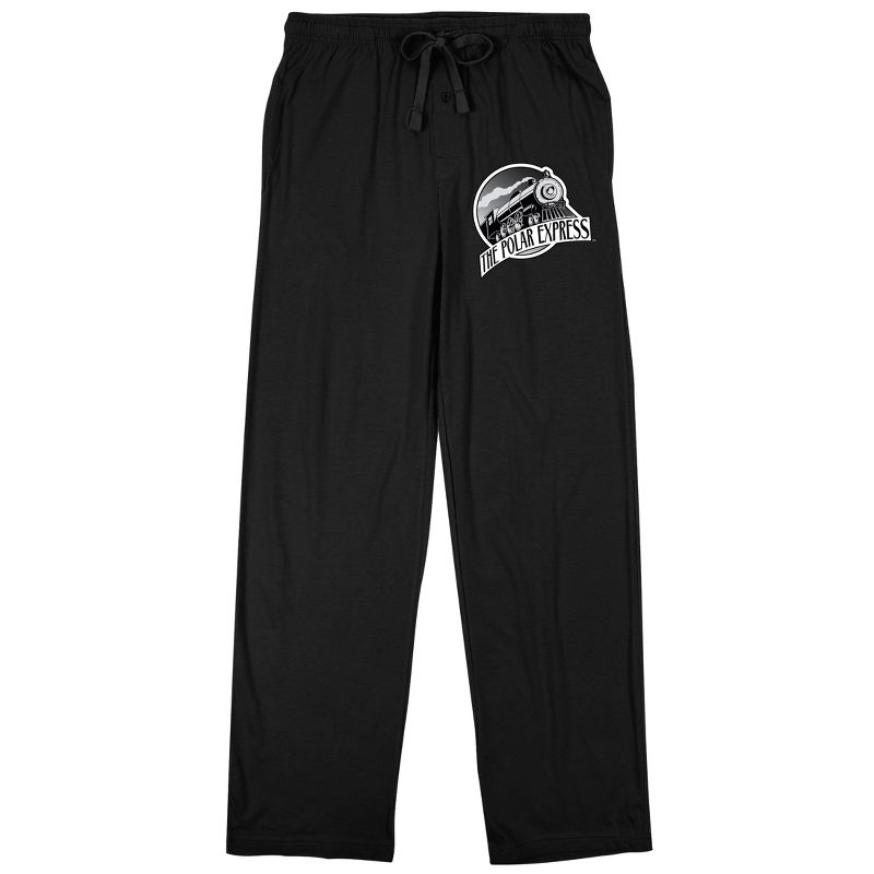 Polar Express Train Logo Men's Black Sleep Pajama Pants, 1 of 3