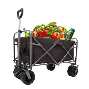 CAVINAS Outdoor Portable Wagon Cart, Shopping Cart with Big Wheels, Utility Shopping Wagon for Camping, Shopping - 1 of 4
