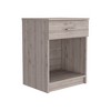 TIRAMISUBEST Light Gray Nightstand: Compact Storage Solution with Superior Top & Low Shelves for Modern Bedrooms - 3 of 4
